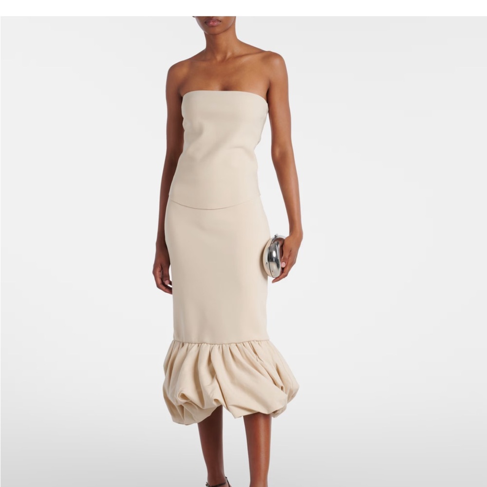 SIMKHAI Chic Cream Midi Skirt